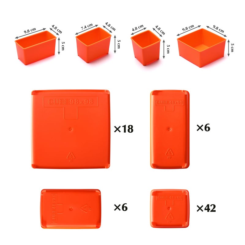 EMENTOL 3PCS Multi-Purpose Portable Organizer Box Set with 72-Removable Compartments, 3 Pieces Professional Boxes with Dimension 16.2"L*13"W*2.3"H - Image 3