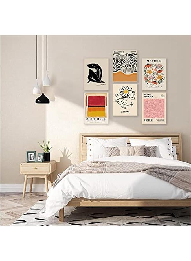 Matisse Wall Art Prints Set of 6, Abstract Matisse Wall Art Exhibition Posters Black Beige Yellow Women Body Line Art Flower Market Art Prints, Living Room Wall Decor（8x10inch, Unframed - Image 4