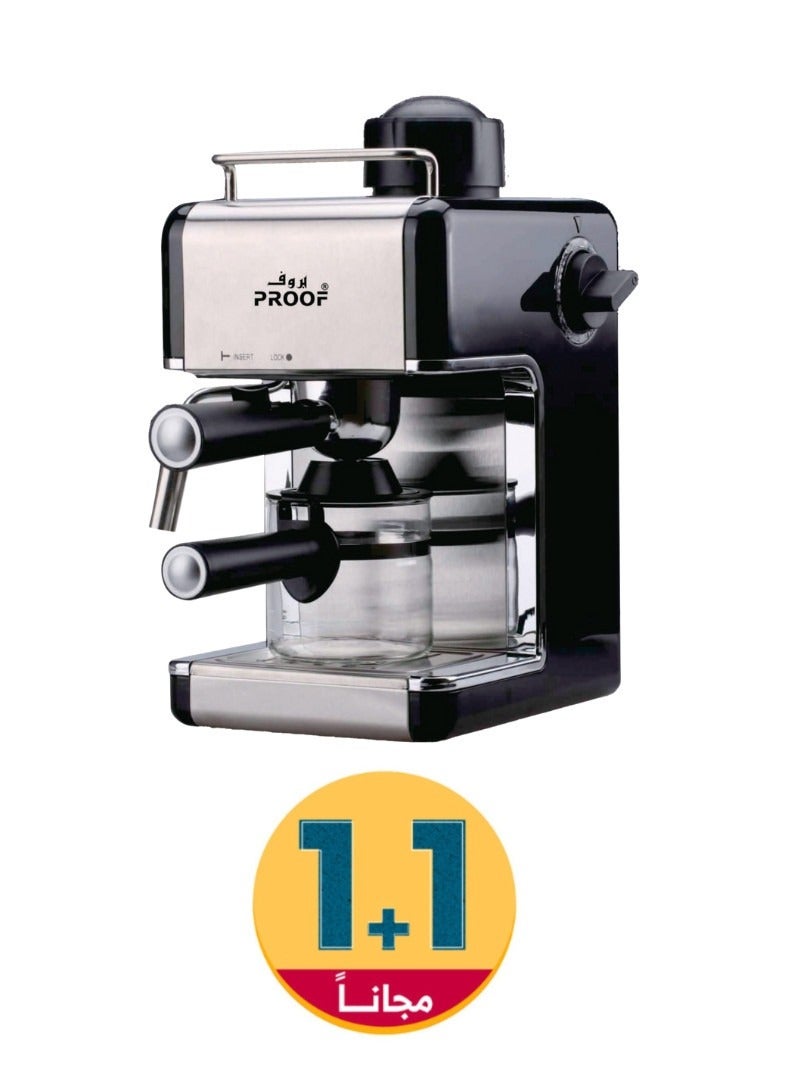 PROOF Bundle 2 Espresso and Cappuccino Coffee Makers 800 Watt Black/Gray - Image 1