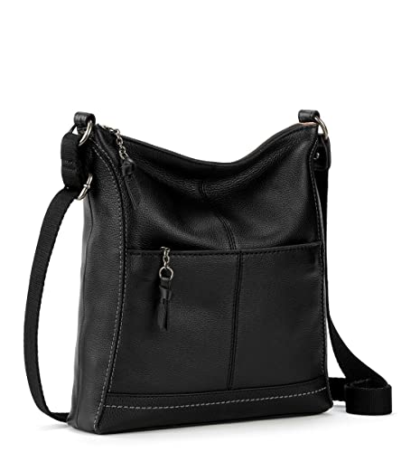 The Sak Lucia Crossbody Bag in Leather, Convertible Purse with Adjustable Strap, Black - Image 1