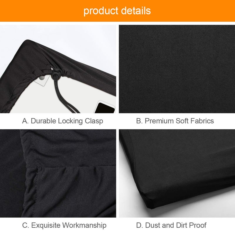 Coolrunner غطاء غبار لوحة المفاتيح البيانو لـ 61/76/88 مفتاح - غطاء لوحة مفاتيح كهربائي/رقمي قابل للتمدد، قفل حبل مرن، قابل للغسل في الغسالة (88 مفتاح) - Image 4