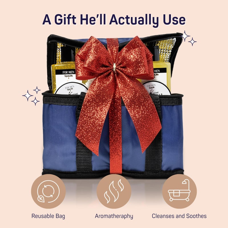 SpaLife Luxury Spa Skincare Sandalwood Gift Set for Men | Mens Body Wash Gifts | Mens Gift Set for Bath and Body | Christmas Gifts for Men | Cleansing, Moisturizing, Exfoliating | 7-Piece Bundle - Image 3