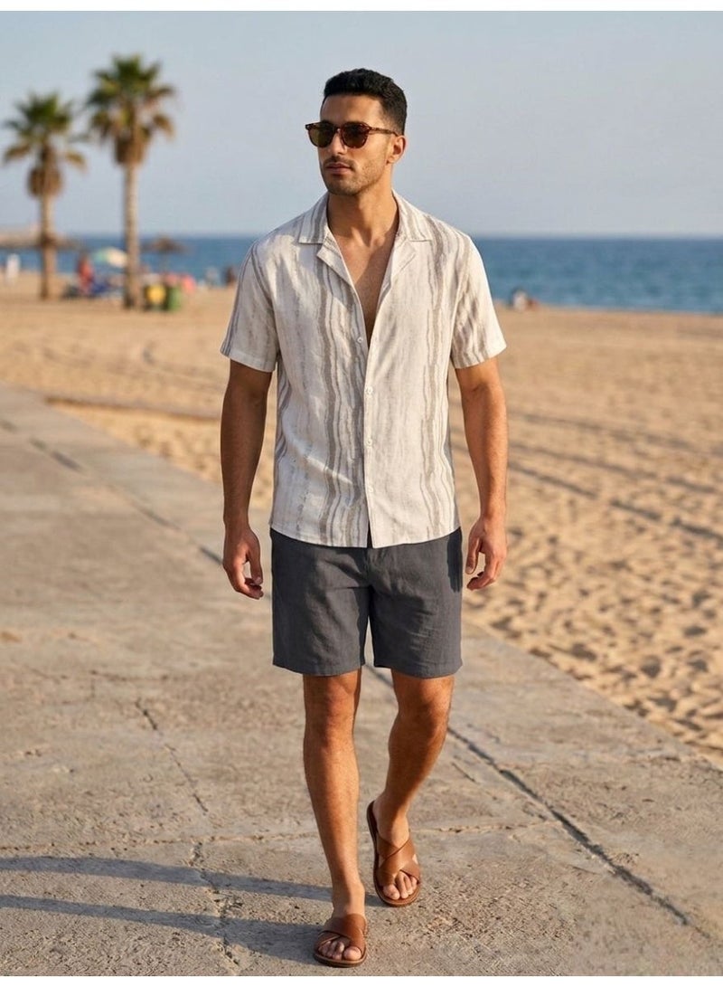 Hikes Men’s Premium Striped Shirt , Lightweight Breathable Summer Casual Shirt - Image 3