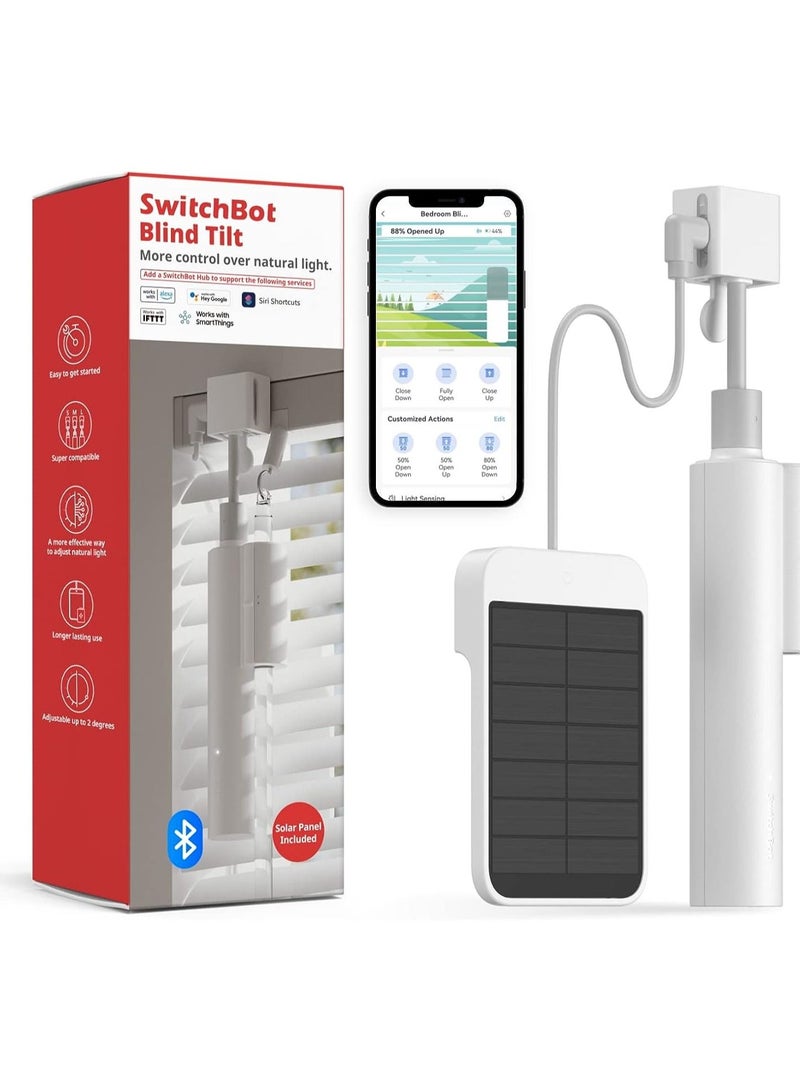 SwitchBot Blind Tilt Motorized Blinds - Smart Electric Blinds with Bluetooth Remote Control, Solar Powered, Light Sensing Control - Image 1