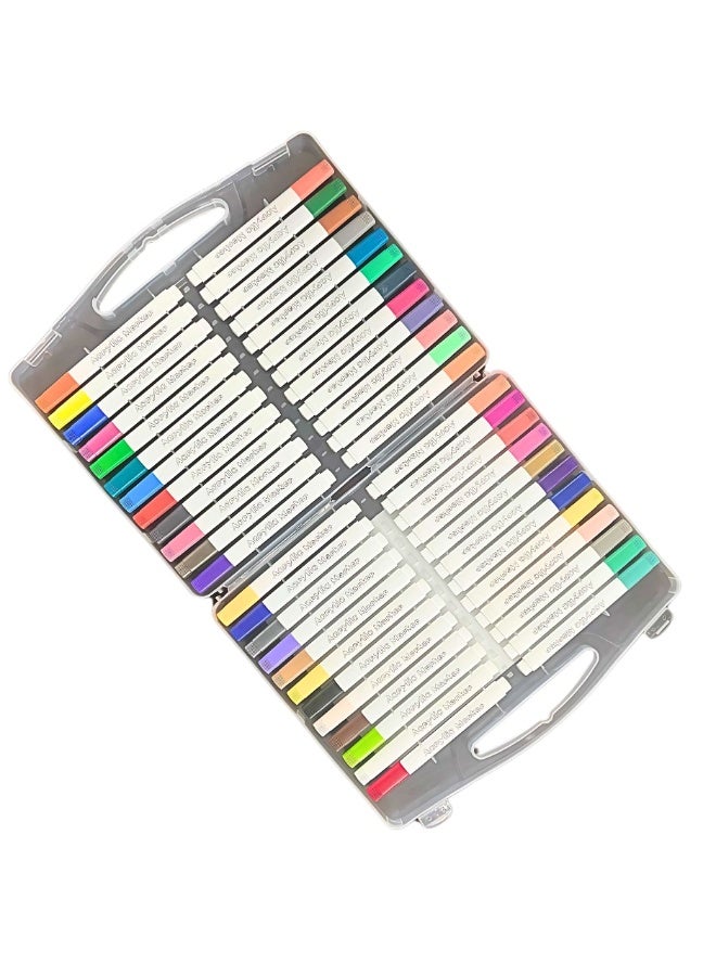 VIO 48 Soft Tip Acrylic Pens DIY Art Supplies Color Marker Paint Pens Smooth Flow Acrylic Markers Fine Point Permanent Brush Markers Creative Markers for DIY Projects Arts and Crafts School Classroom Kids Activity Kids and Adult Coloring Works on Paper Metal Wood Ceramic Fabric Glass Rock Canvas Mug Stone Birthday Party Gift Party Favors 48 Assorted Colors - Image 1