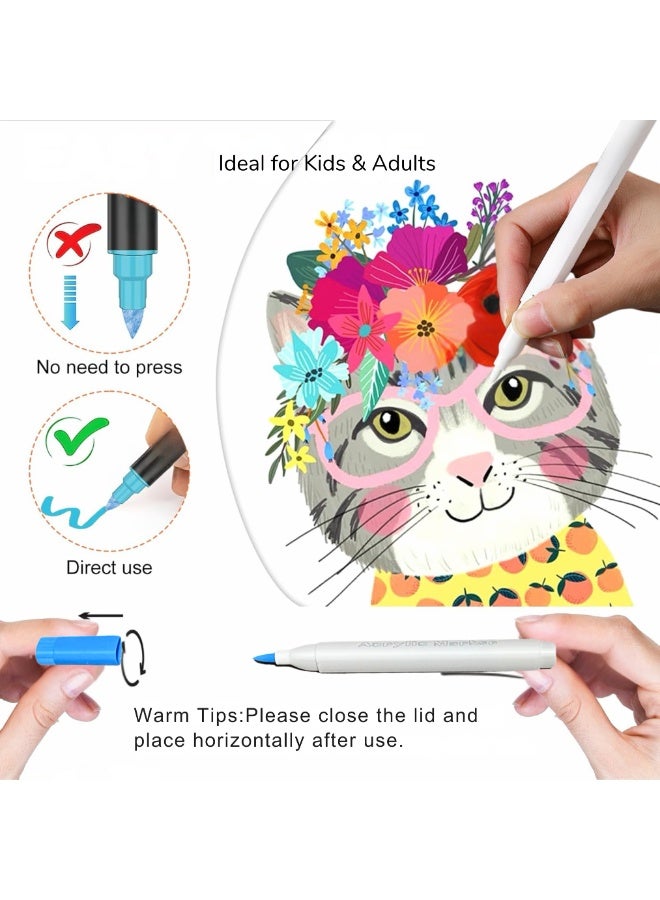 VIO 48 Soft Tip Acrylic Pens DIY Art Supplies Color Marker Paint Pens Smooth Flow Acrylic Markers Fine Point Permanent Brush Markers Creative Markers for DIY Projects Arts and Crafts School Classroom Kids Activity Kids and Adult Coloring Works on Paper Metal Wood Ceramic Fabric Glass Rock Canvas Mug Stone Birthday Party Gift Party Favors 48 Assorted Colors - Image 3