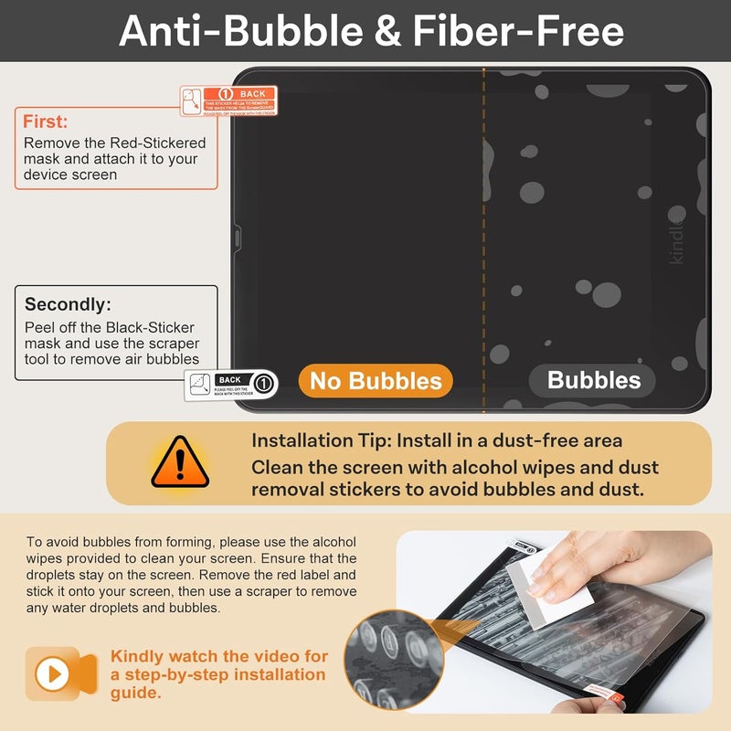 CoBak 3 Pack Anti-Glare Matte Screen Protector for 7" Kindle Paperwhite 12th Gen 2024 & Kindle Colorsoft Signature Edition,Boox Go 7,Kobo Aura 2 - High Clarity, Fingerprint Resistant - Fine-Grit - Image 4
