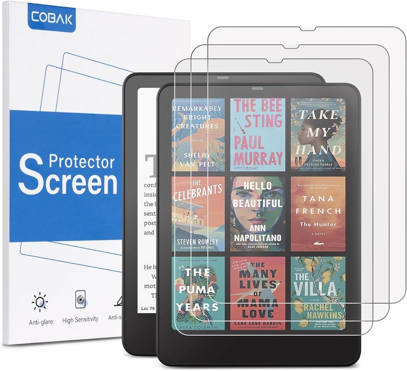 CoBak 3 Pack Anti-Glare Matte Screen Protector for 7" Kindle Paperwhite 12th Gen 2024 & Kindle Colorsoft Signature Edition,Boox Go 7,Kobo Aura 2 - High Clarity, Fingerprint Resistant - Fine-Grit - Image 1
