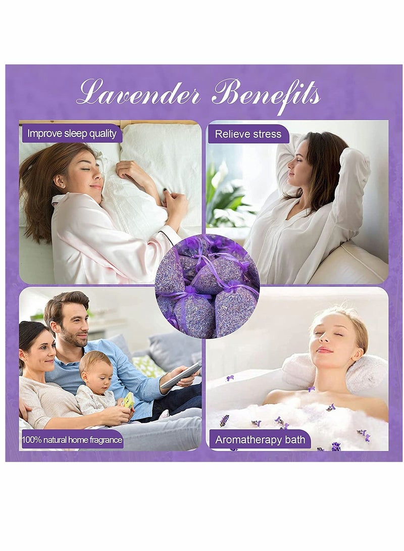 KASTWAVE Lavender Sachet, 24 Lavender Sachet Bags, Filled with Premium Grade Dried Lavender, Sachets for Drawers and Closets, Bridal Shower Favors, Home Fragrance Products, Closet Deodorizer Fresheners - Image 4