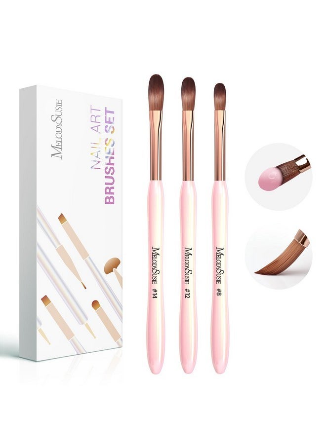MelodySusie 3Pcs Acrylic Nail Brush Set, Size 8/12/14 Professional Nail Brushes For Acrylic Application Acrylic Powder Nail Extension And 3D Nail Carving For Diy Home Salon Nail Manicure Tool  - Image 1