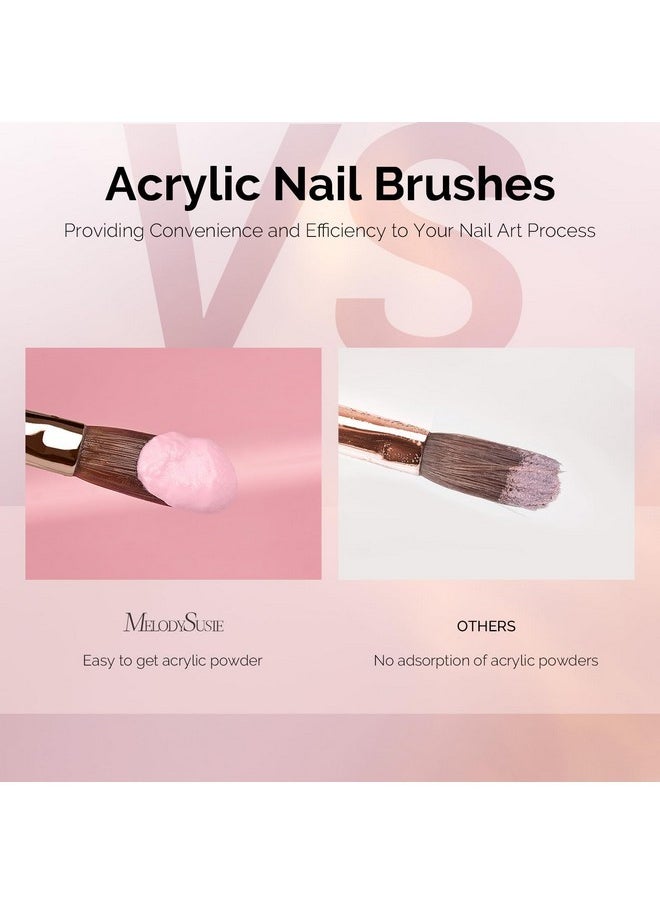 MelodySusie 3Pcs Acrylic Nail Brush Set, Size 8/12/14 Professional Nail Brushes For Acrylic Application Acrylic Powder Nail Extension And 3D Nail Carving For Diy Home Salon Nail Manicure Tool  - Image 3