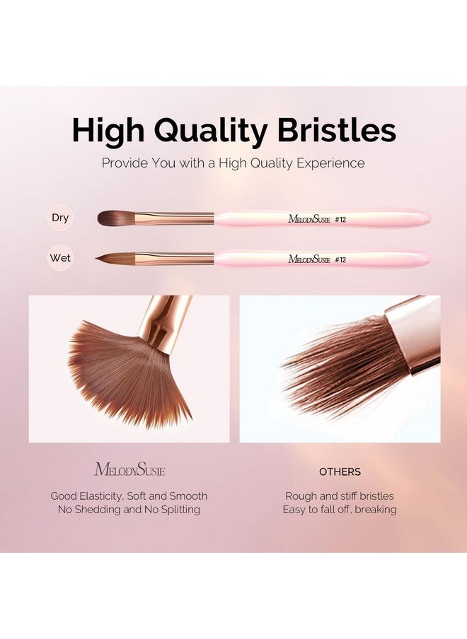 MelodySusie 3Pcs Acrylic Nail Brush Set, Size 8/12/14 Professional Nail Brushes For Acrylic Application Acrylic Powder Nail Extension And 3D Nail Carving For Diy Home Salon Nail Manicure Tool  - Image 4