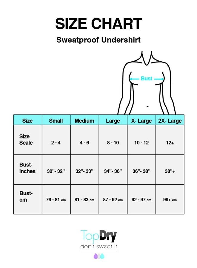 TopDry Women's Undershirts - Sweatproof Shirts Women with Underarm Sweat Pads - White - Image 5