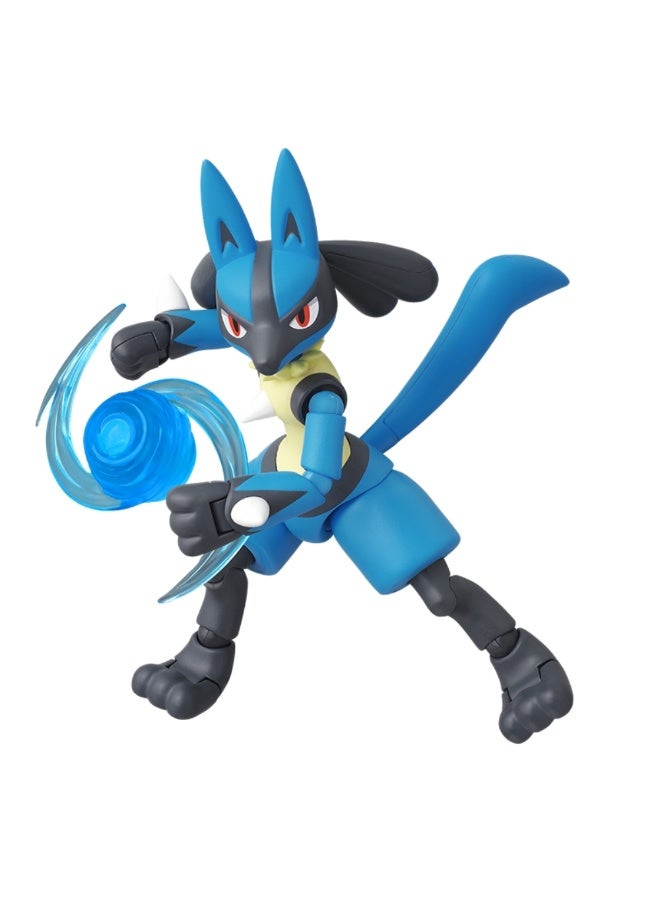 Blokees Pokémon Lucario Model Kit for Kids Age 9+ | Classic Version-L Buildable Poseable Action Figure with Aura Blast Effect and Display Base | Exploration Series Collectible Toy - Image 4