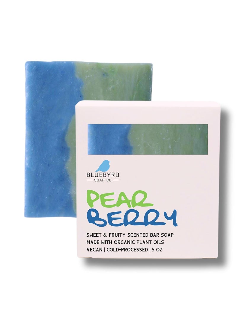 BLUEBYRD SOAP CO. Bluebyrd Soap Co Pear Berry Soap Bar for Kids  Artisan Natural Soap for Fun Bath Time  For All Skin Types  Handmade in USA  Vegan Bar Soap for Teens  Children Pear 