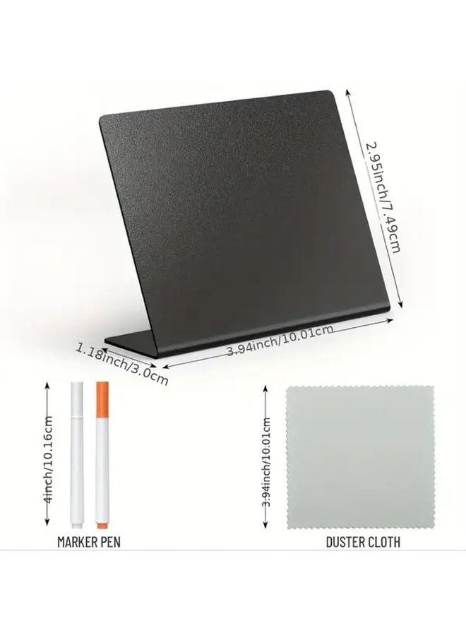 30 قطعة لوحات إعلانية صغيرة قابلة لإعادة الاستخدام من الألواح السوداء البلاستيكية لأرقام الطاولات والقوائم - Image 5