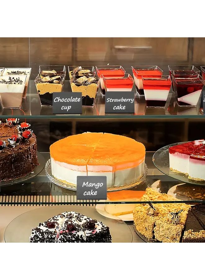 30 قطعة لوحات إعلانية صغيرة قابلة لإعادة الاستخدام من الألواح السوداء البلاستيكية لأرقام الطاولات والقوائم - Image 4