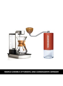 Chemex Home Barista Brewing Bundle – Comandante C40 MK4 Manual Coffee Grinder (Sunset) & Chemex Ottomatic 2.0 Coffee Brewer with 6–8 Cup Glass Carafe – Premium Pour-Over Set with Nitro Burrs, Hot Plate & Auto Bloom  - Image 1