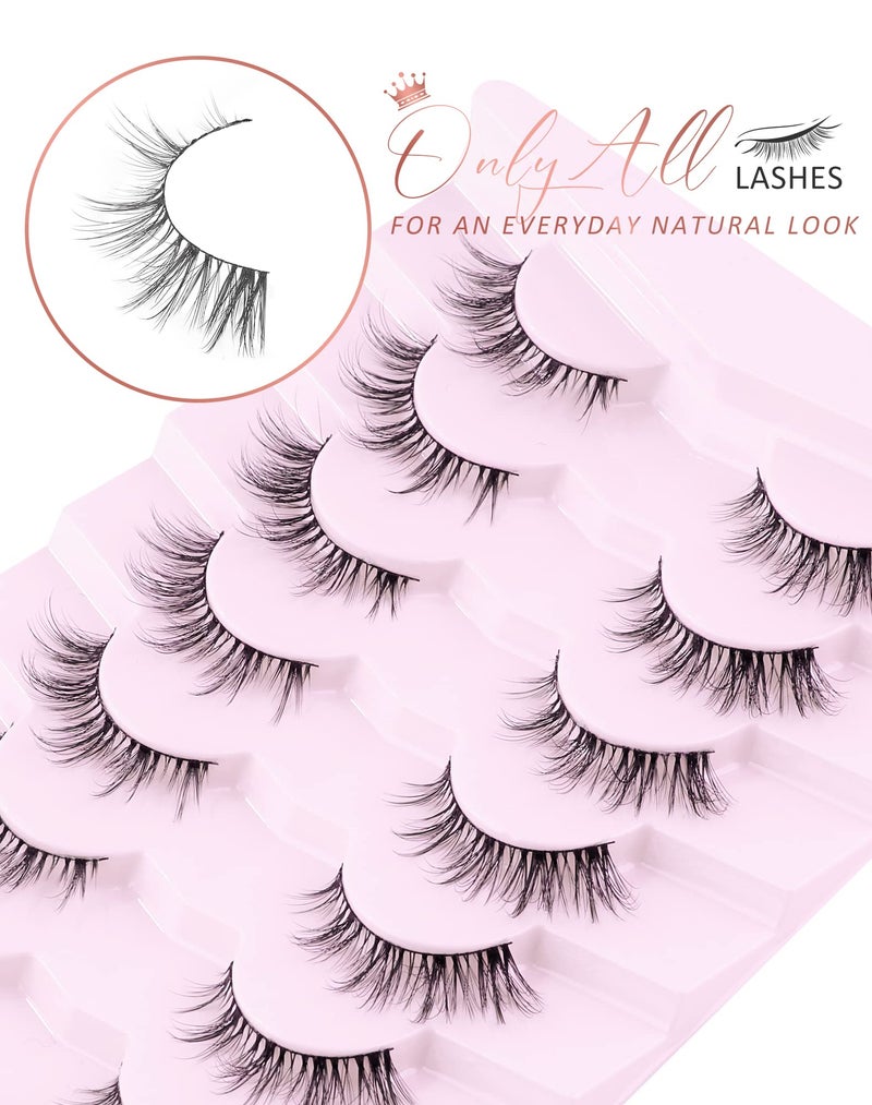 Onlyall Cat Eye Lashes Natural Lashes False Eyelashes Fox Eye Lashes False Lashes 7 Pairs D5 - Image 4