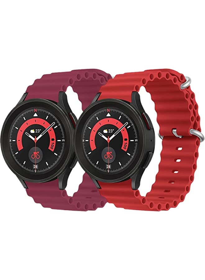 IAF Silicone Ocean Strap 22mm Watch Accessory Part for Samsung and Huawei Watch Adjustable Loop with Buckle Sports Strap Women Men Grey/Midnight Blue