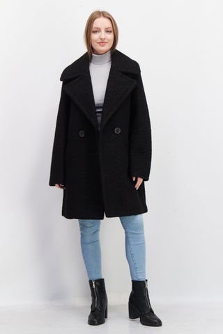Women Textured  Long Sleeve Trench Coat, Black - pzsku/ZC2EBC7A4E4C82A88BB8EZ/45/1746226570/9856b60f-30f8-42a2-a311-cb2e83246119