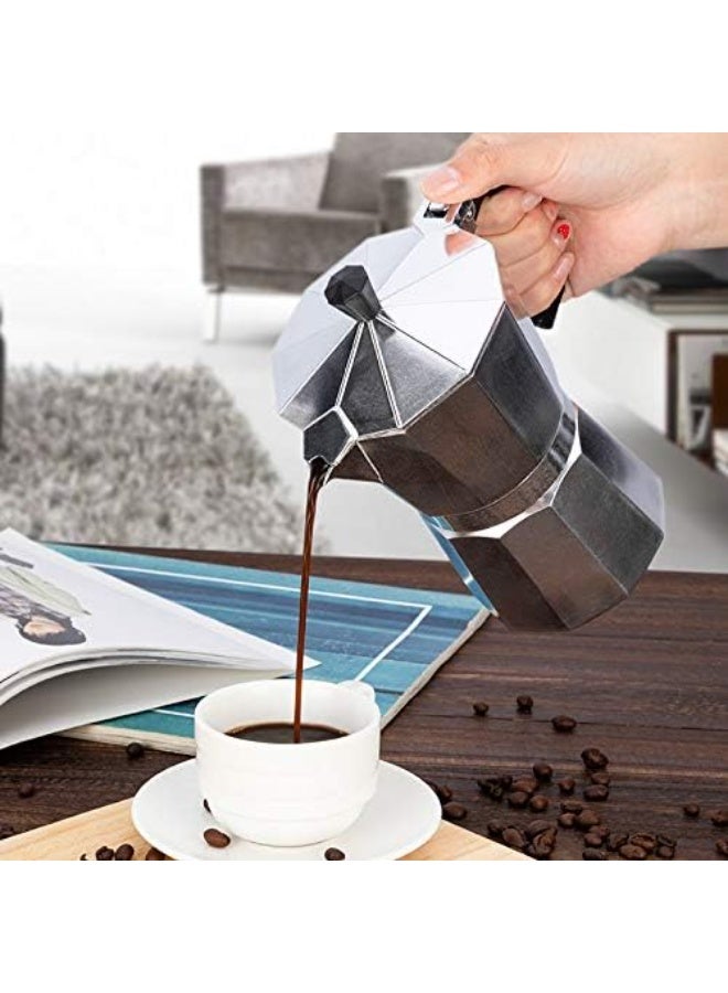 صانعة الإسبريسو الكلاسيكية الموقدية لإسبريسو قوي بنكهة رائعة، وعاء موكا بتصميم إيطالي كلاسيكي لـ 9 أكواب إسبريسو، وعاء بيركوليتور قهوة كوبي، سهل التشغيل وسريع التنظيف (450 مل)  - Image 2