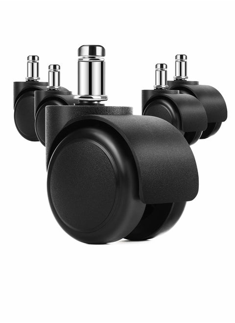 Office Chair Wheels Replacement, 5 Pcs Office Chair Caster Wheels with Soft Rubber Rollers