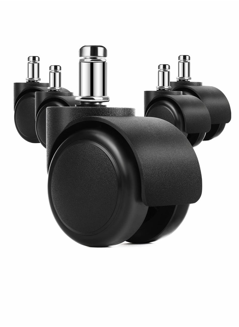 Excefore - Office Chair Wheels Replacement, 5 Pcs Office Chair Caster Wheels with Soft Rubber Rollers - Image 1