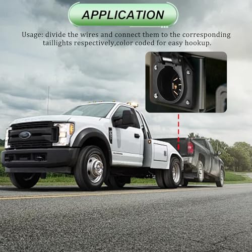 Ruibapa 7 Pin to 7-Way Blade and 4-Way Flat Trailer Wiring Adapter,7 Way Trailer Plug Adapter with Mounting Bracket,Trailer Connector Socket Wiring Adapter Connector Kit - Image 5