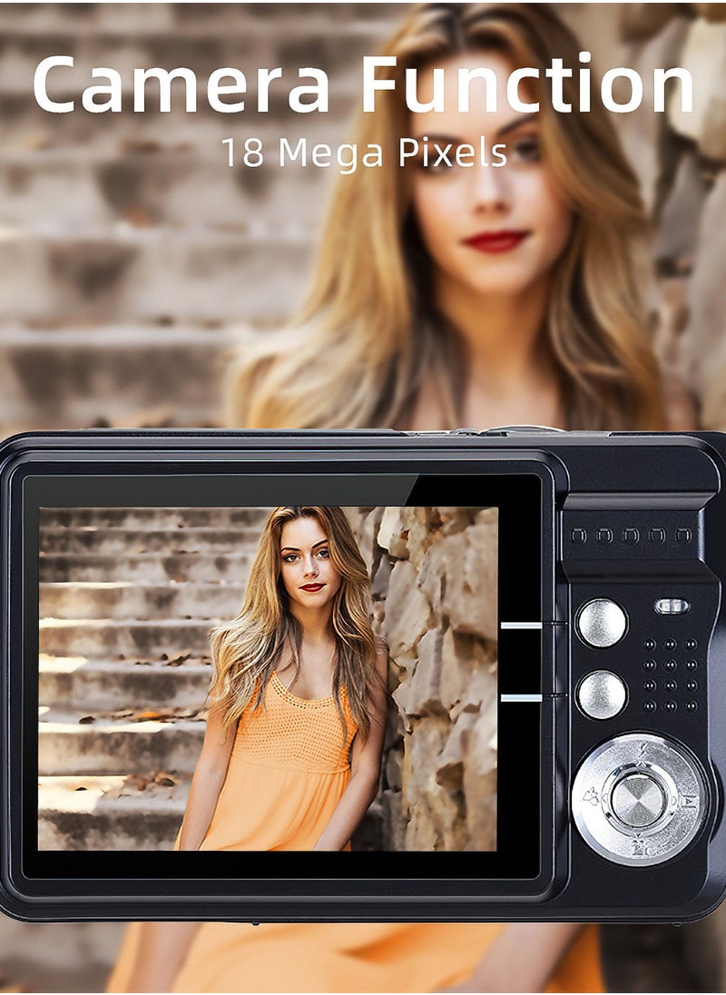 Generic - Portable 720P Digital Camera Video Camcorder 18MP Photo 8X Zoom Anti-shake 2.7 Inch Large TFT Screen Built-in Lithium Battery with Carry Bag USB Charging Cable for Kids Teens - Image 1