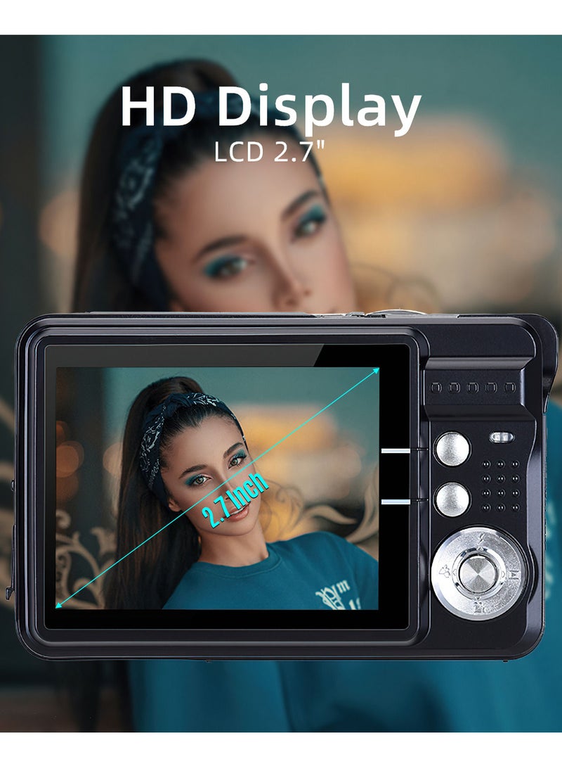 Generic - Portable 720P Digital Camera Video Camcorder 18MP Photo 8X Zoom Anti-shake 2.7 Inch Large TFT Screen Built-in Lithium Battery with Carry Bag USB Charging Cable for Kids Teens - Image 1