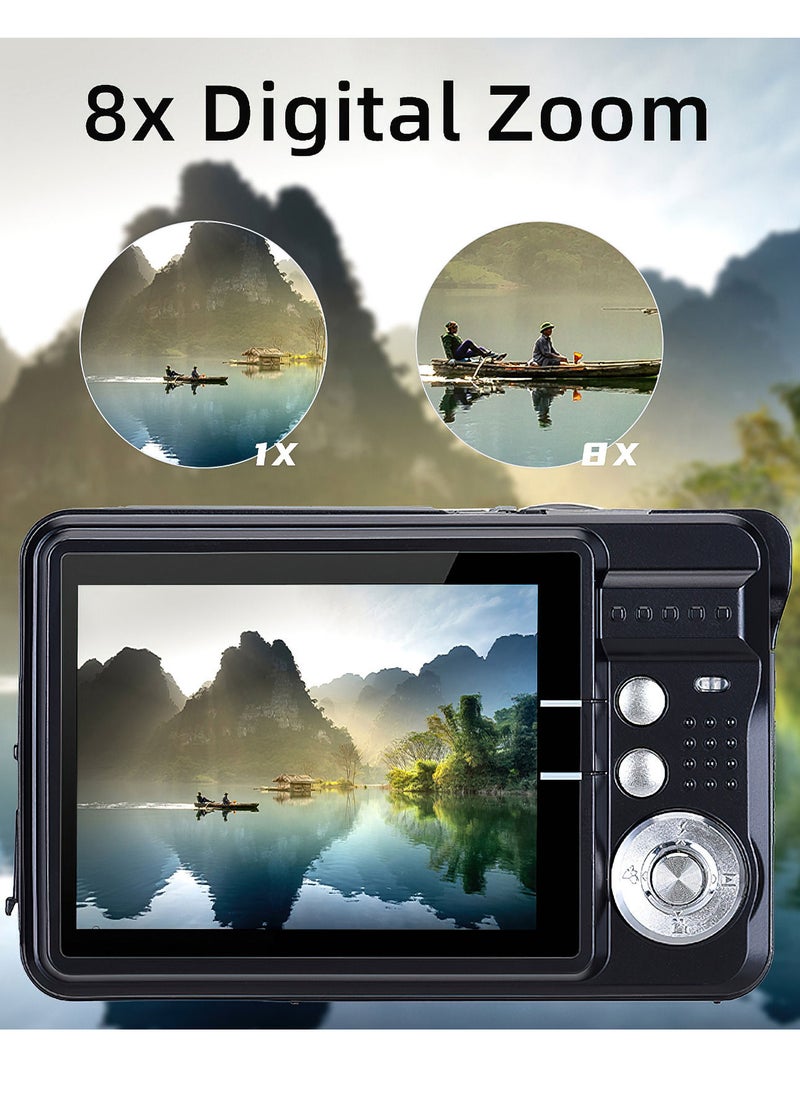 Generic - Portable 720P Digital Camera Video Camcorder 18MP Photo 8X Zoom Anti-shake 2.7 Inch Large TFT Screen Built-in Lithium Battery with Carry Bag USB Charging Cable for Kids Teens - Image 1