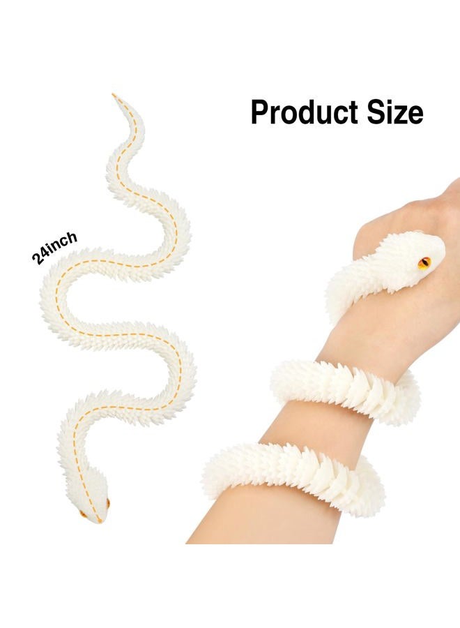 SUMLAND 24in 3D Printed Snake,Flexible 3D Printed Animal,Articulated 3D Printed Crystal Anaconda,Glow in The Dark Rainbow - Image 5