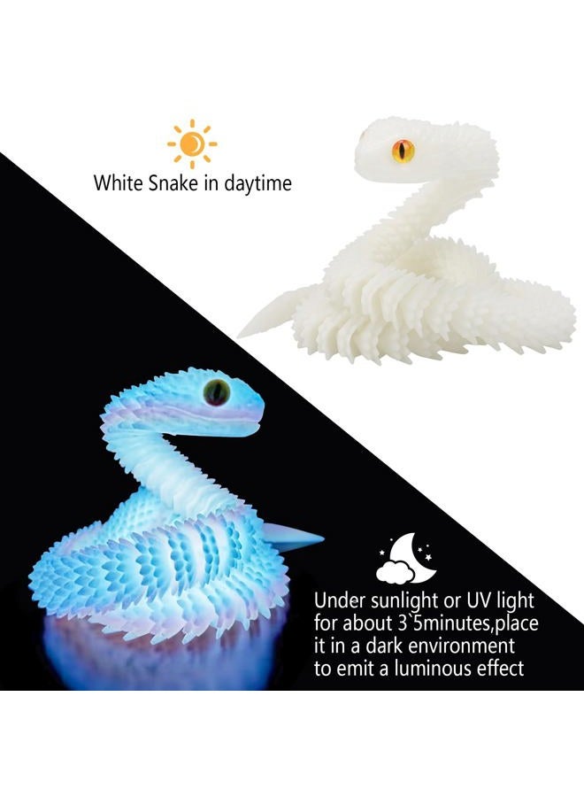 SUMLAND 24in 3D Printed Snake,Flexible 3D Printed Animal,Articulated 3D Printed Crystal Anaconda,Glow in The Dark Rainbow - Image 3