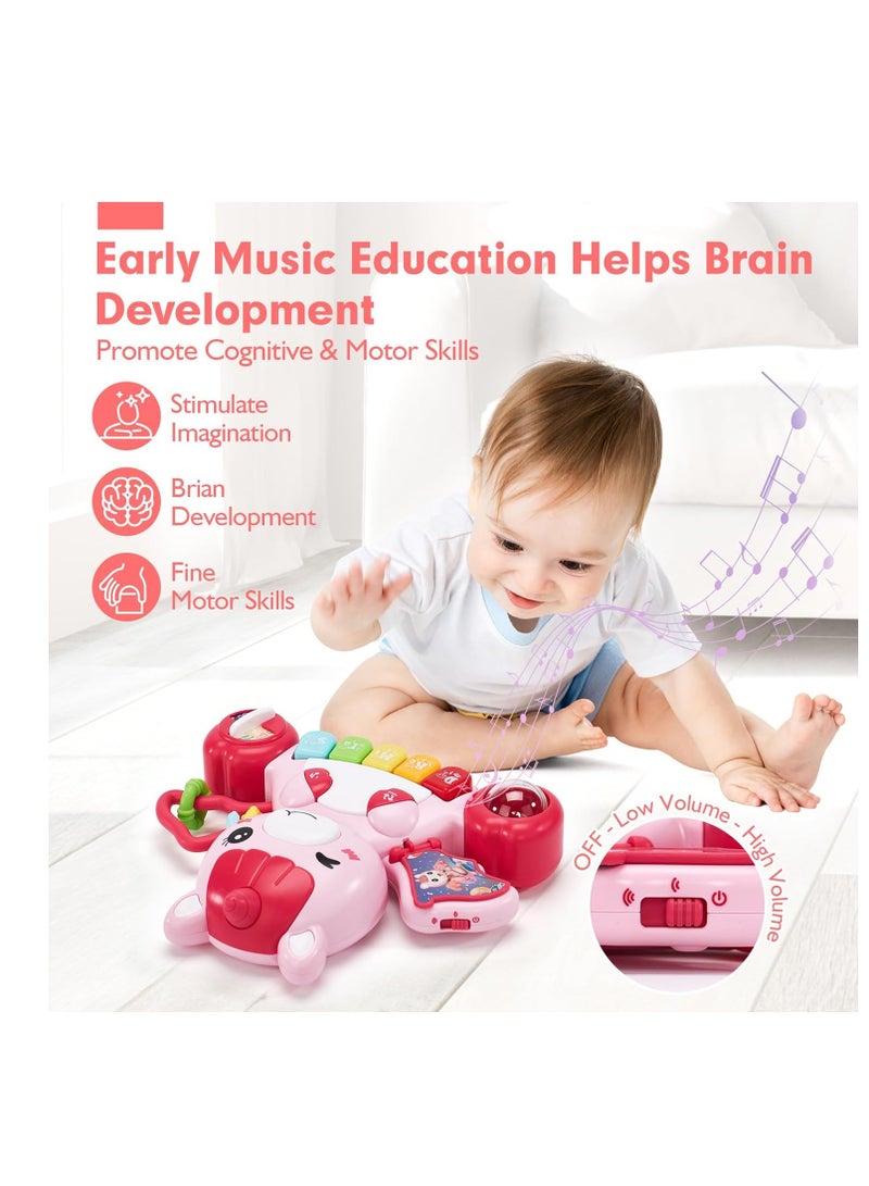 SYOSI ألعاب الأطفال من 6 إلى 12 شهرًا للفتيات الصغيرات نشاط التعلم المبكر ألعاب تعليمية وحيد القرن موسيقية مضيئة بيانو أطفال هدايا للأطفال الذين تتراوح أعمارهم بين 6 و9 و12 و18 شهرًا للفتيان والفتيات بعمر السنة عيد الميلاد عيد ميلاد - Image 2