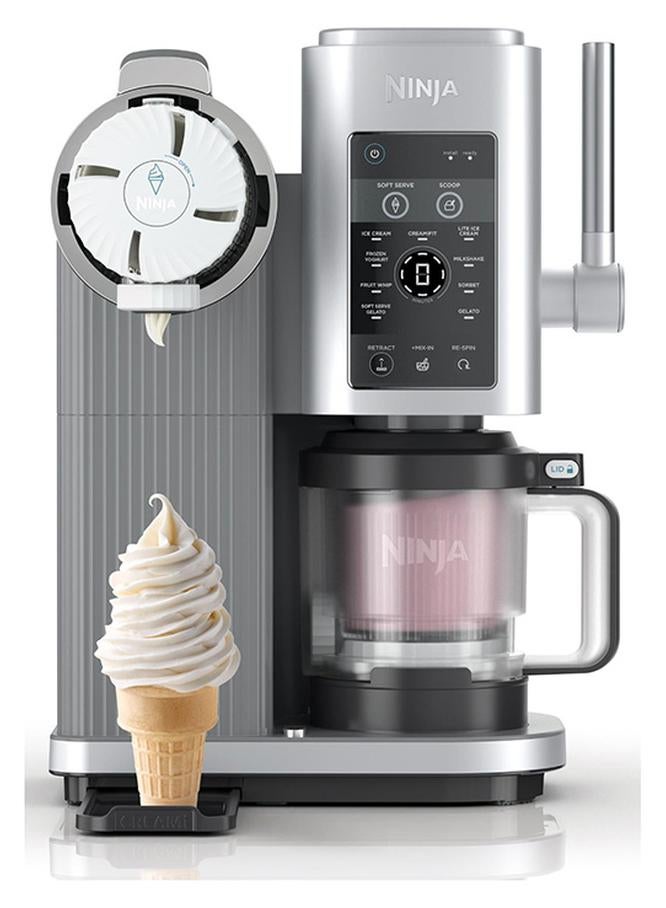 Ninja CREAMi Scoop and Swirl Soft Serve and Ice Cream Maker
Makes Ice Cream,Milkshakes and More,2 Years Warranty 0.48 L 800 W NC701UK Silver