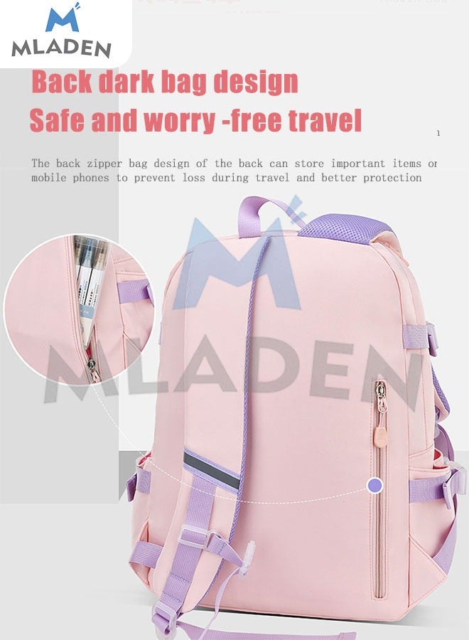 MLADEN Backpack School Bag Large capacity Water Proof Kids Backpack Little Girls Cute Personalized Book Bags for Elementary School Lightweight Resistant Big Travel Daypack（30*16*40CM） - Image 3