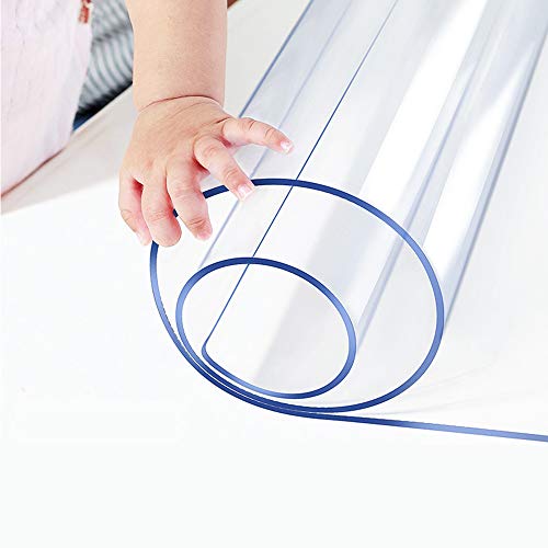 28x48 inch Multi Size Clear Plastic Table Protector 15mm Thick PVC Cover Pad Vinyl Protector Easy Clean Waterproof Wipeable Furniture Topper Pad for Dining Living Room Coffee Mat Desk Pad Rectangle
