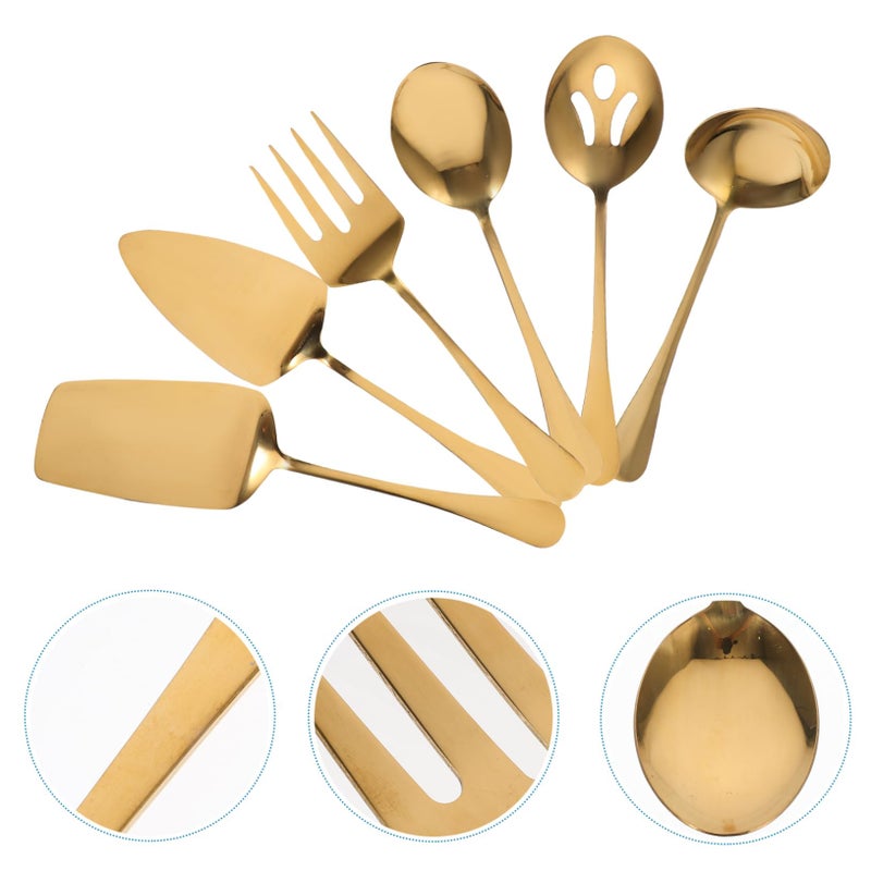 Stainless Steel Cutlery Set With Spoons Forks Ladle For Party Bbq Home Everyday Use - Image 4