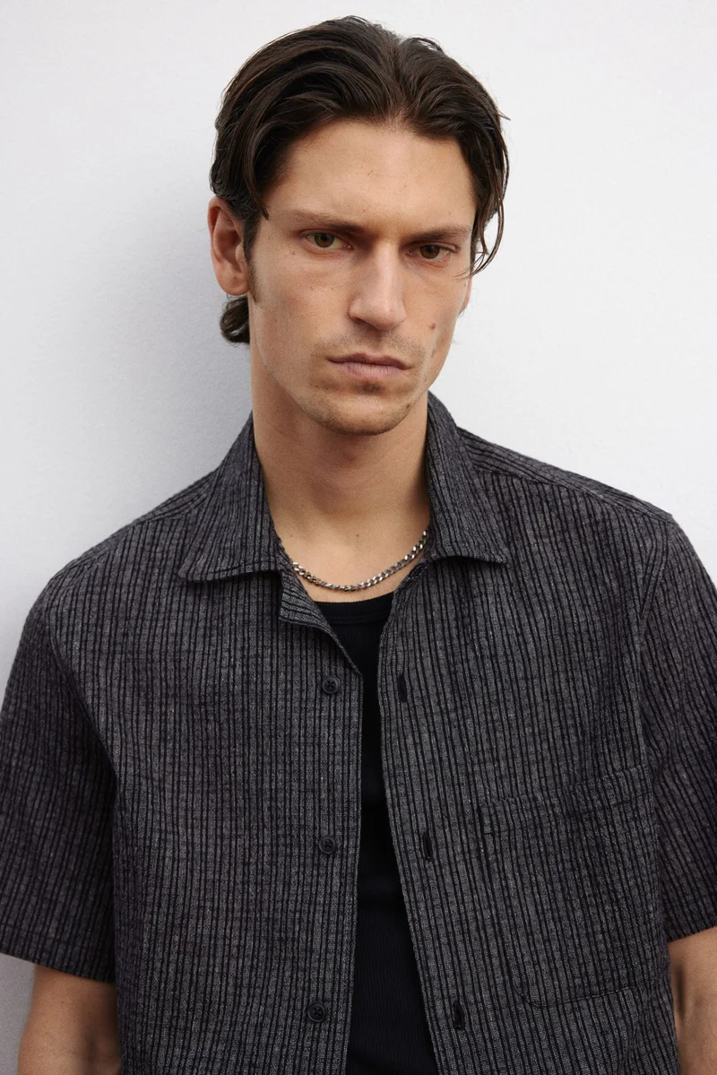 H&M Regular Fit Linen-blend resort shirt