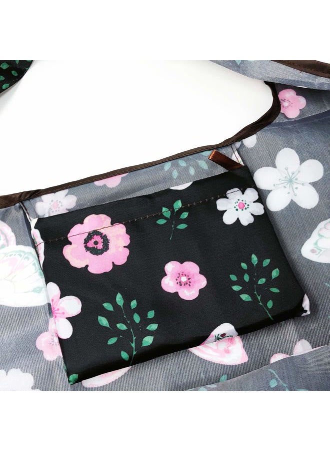 allydrew Large Foldable Tote Nylon Reusable Grocery Bags, Midnight Butterfly - Image 3
