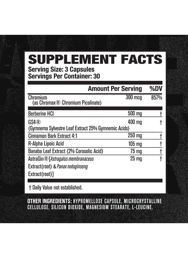 Jacked Factory - GDA XT Glucose Disposal Agent - Nutrient Partitioning Supplement, Glucose Support w/ GS4, Chromax Chromium, Berberine & More - Powerful Muscle Builder and Body Recomposition Agent - 90 Veggie Capsules - Image 1