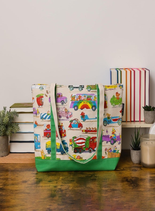Out of Print Richard Scarry Cars and Trucks and Things That Go Large Zippered Tote - Image 3