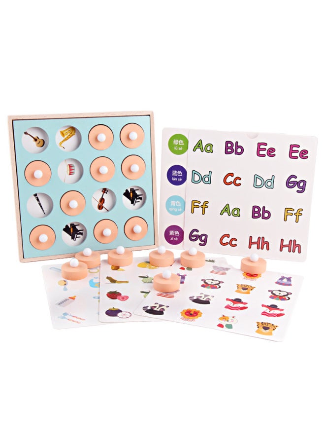 Children's Early Education Logical Thinking Memory Chess Training Concentration Parent-child Interactive Puzzle Desktop Games Wooden Toys-Color:Puzzle Thinking Memory Chess - Image 5