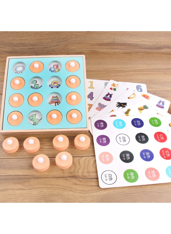 Children's Early Education Logical Thinking Memory Chess Training Concentration Parent-child Interactive Puzzle Desktop Games Wooden Toys-Color:Puzzle Thinking Memory Chess - Image 3