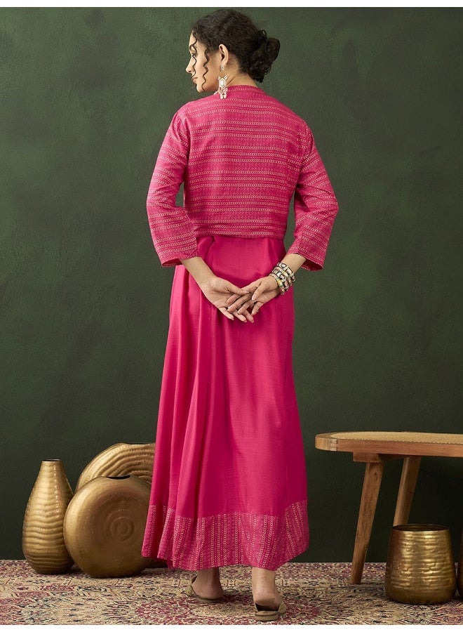 AKS Mandarin Collar Maxi Dress  - Image 4