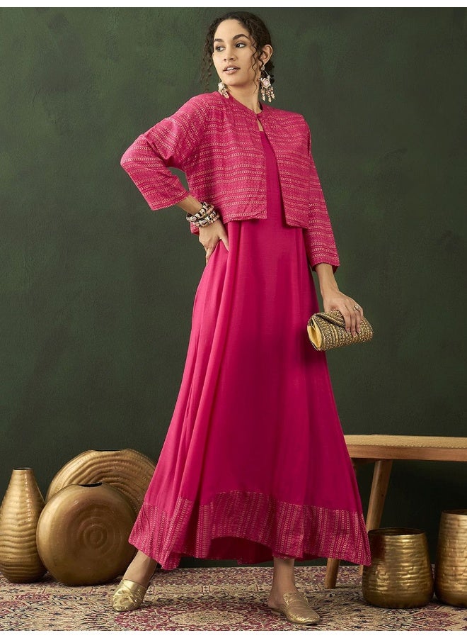 AKS Mandarin Collar Maxi Dress  - Image 1