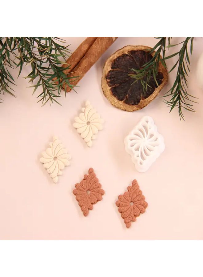 Diamond Shaped Floral Polymer Clay Cutters For Earrings Making Jewelry Crafting Supplies - Image 1