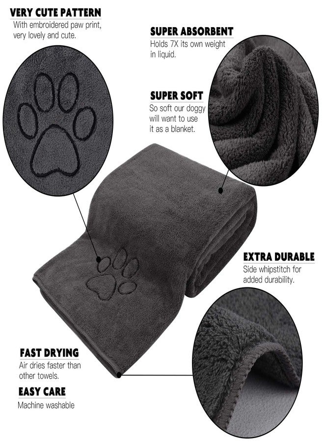 KinHwa Dog Towel Super Absorbent Pet Bath Towel Microfiber Dog Drying Towel for Small, Medium, Large Dogs and Cats 30inch x 50inch Dark-Gray - Image 3