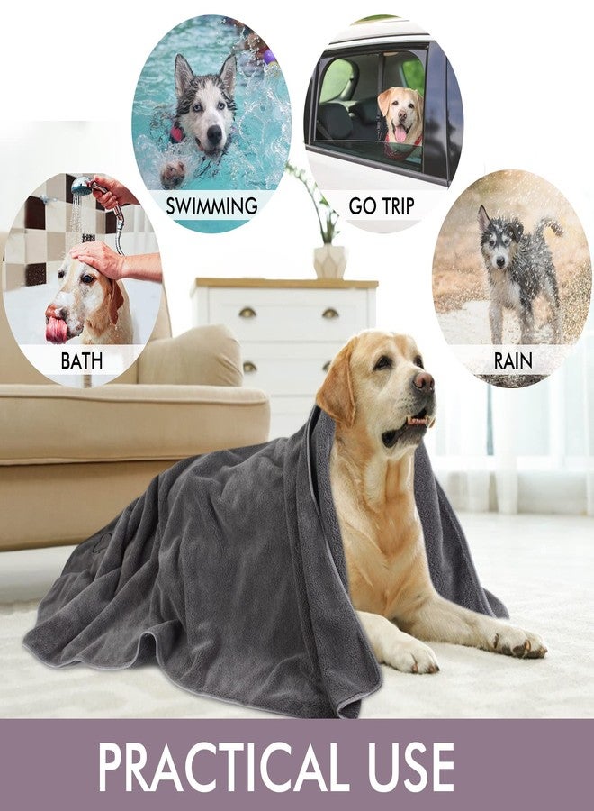 KinHwa Dog Towel Super Absorbent Pet Bath Towel Microfiber Dog Drying Towel for Small, Medium, Large Dogs and Cats 30inch x 50inch Dark-Gray - Image 4